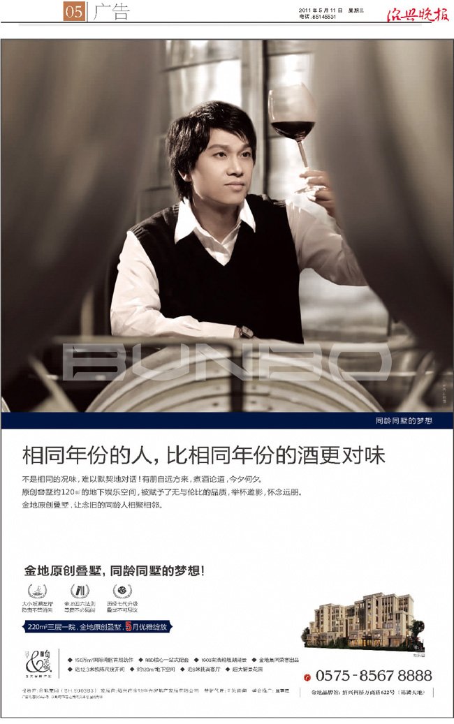 绍兴金地自在城原创叠墅广告