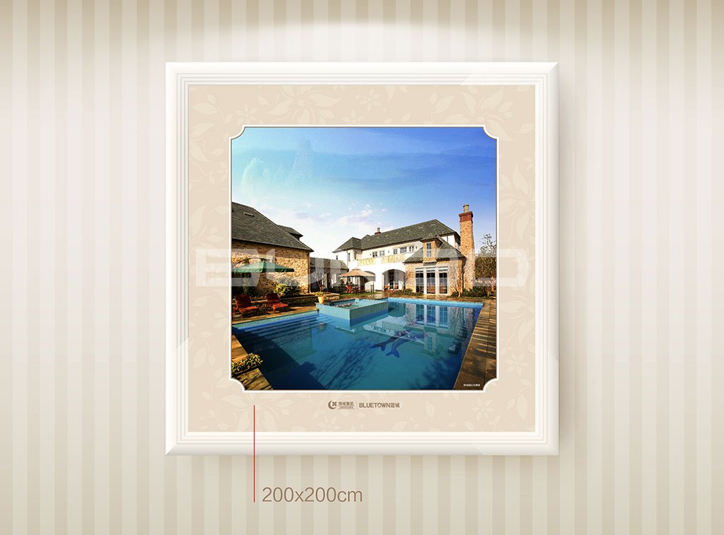 商丘绿城蓝庭销售中心展板，蓝城旗下北方项目-本埠广告作品