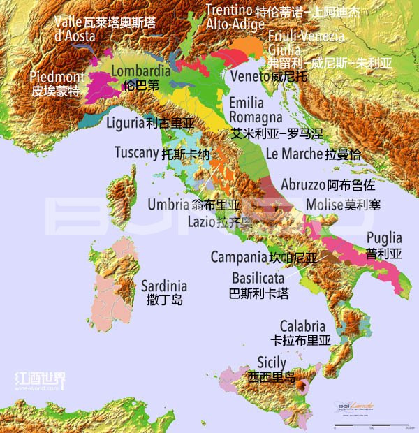 意大利的葡萄酒产区