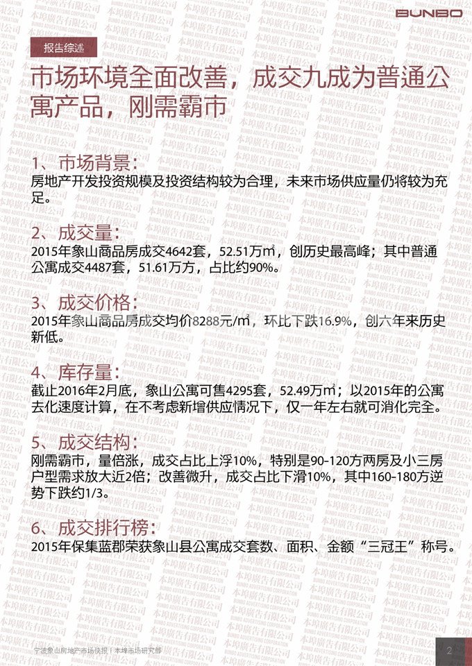 2015宁波象山房地产市场快报-本埠广告市场研究部