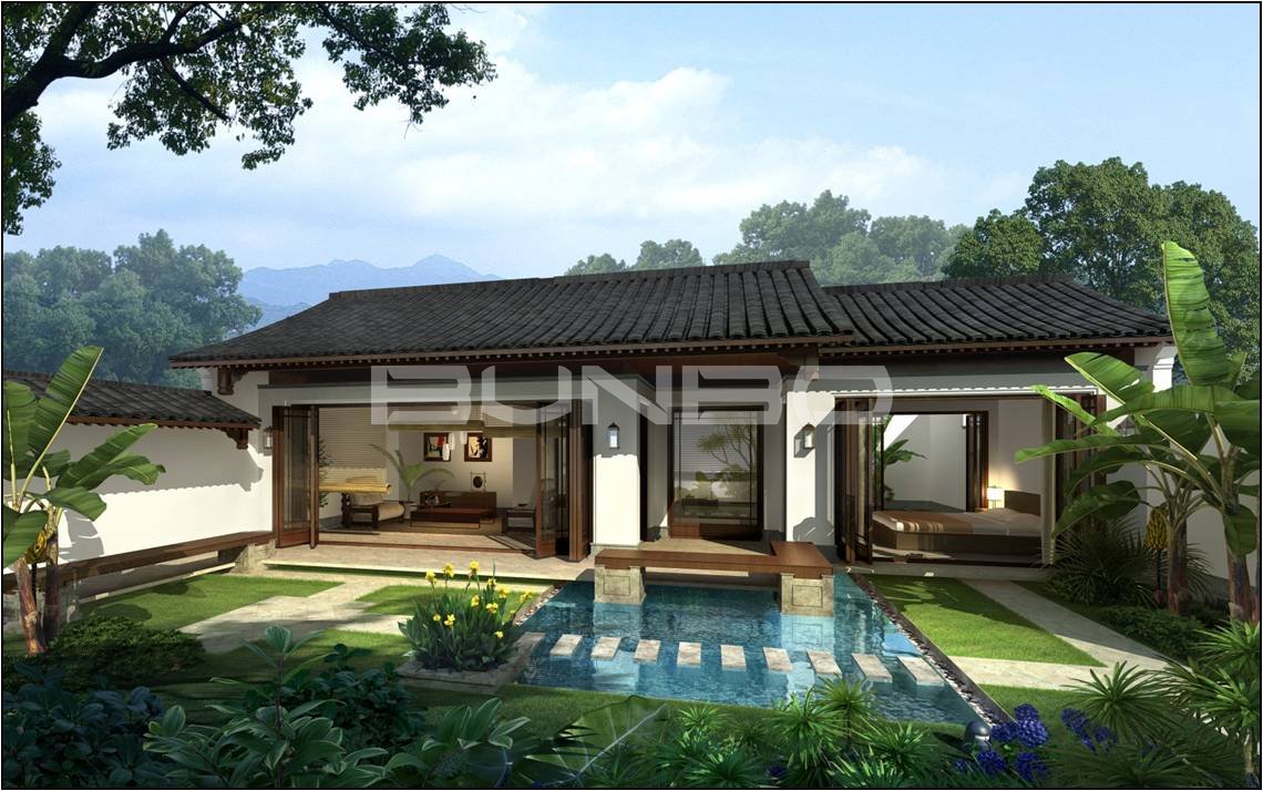 绿城安吉桃花源中式度假Villa效果图