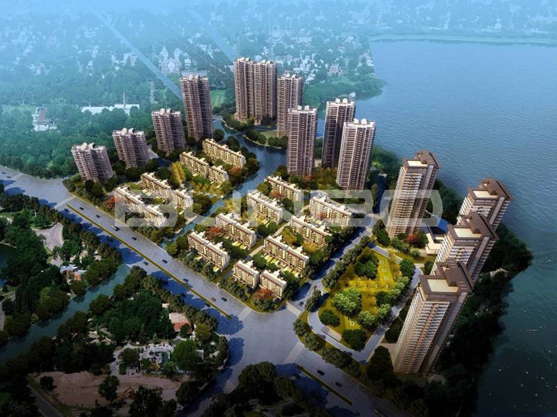 金地自在城一期鸟瞰效果图