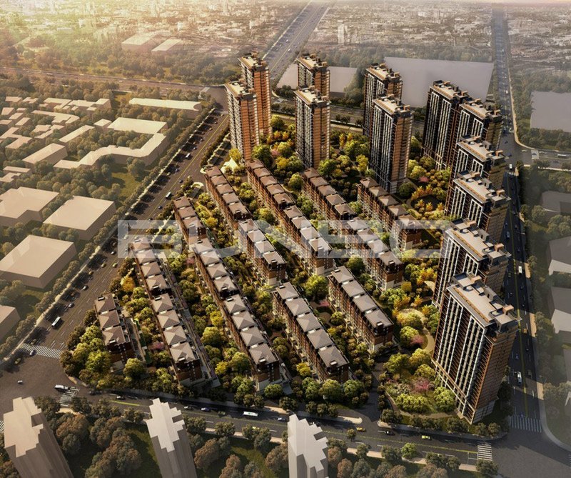 金地自在城三期鸟瞰效果图
