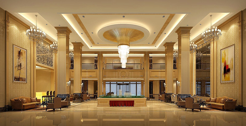 象山绿城蘭园二代高层社区会所大堂效果图