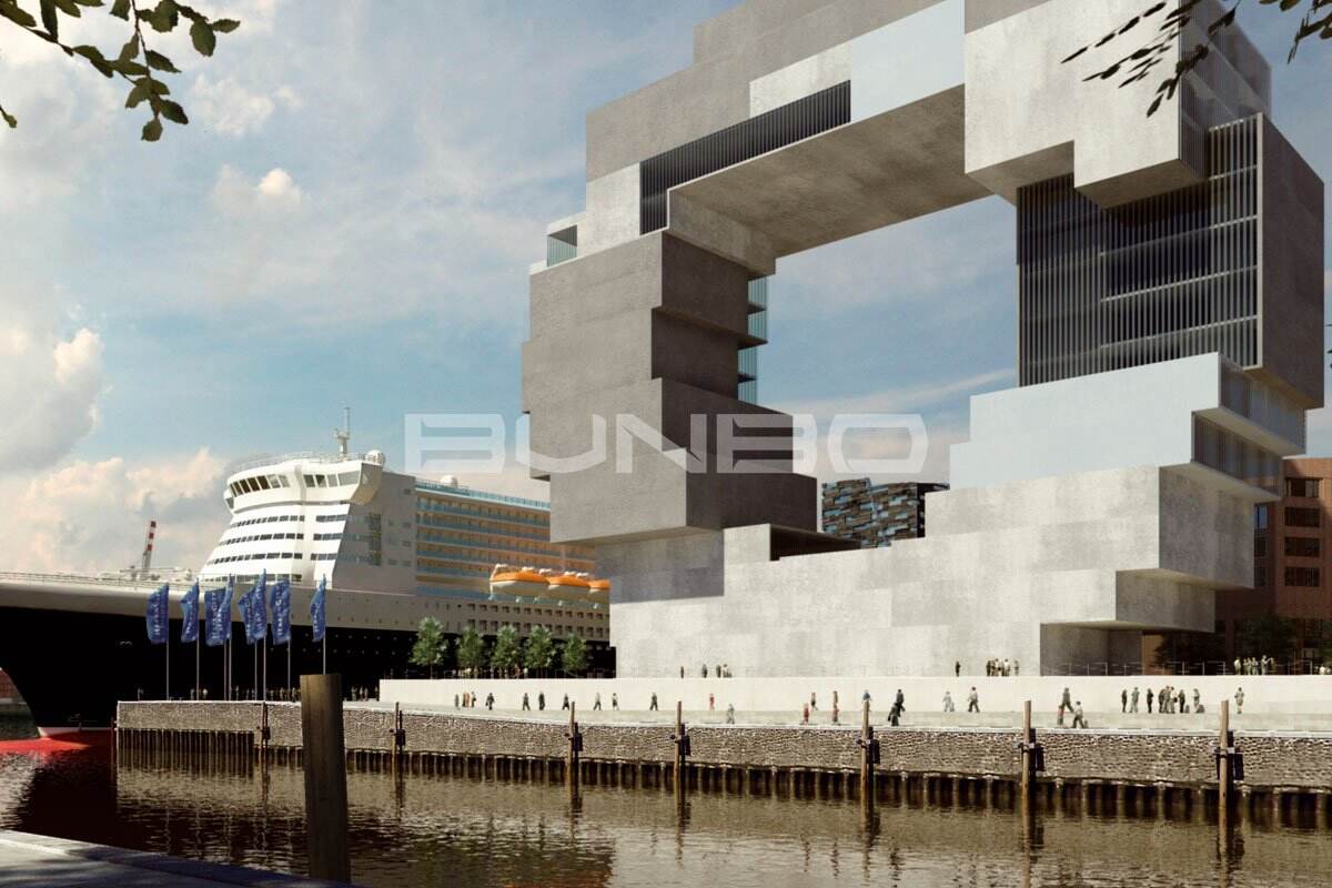 未来的港口新城游客中心效果图