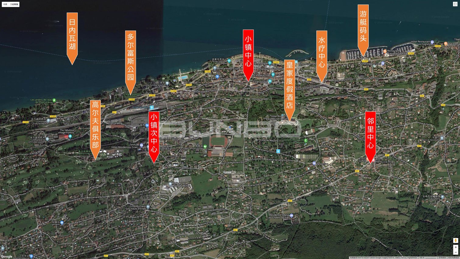 依云小镇中心业态分布图