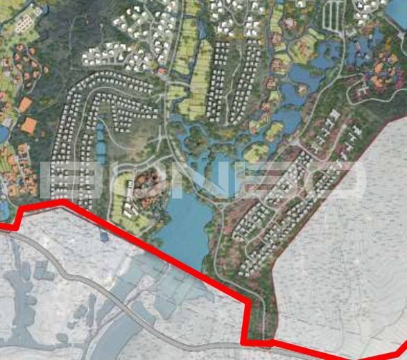 山林与开发用地与水之间的关系-融创莫干溪谷规划