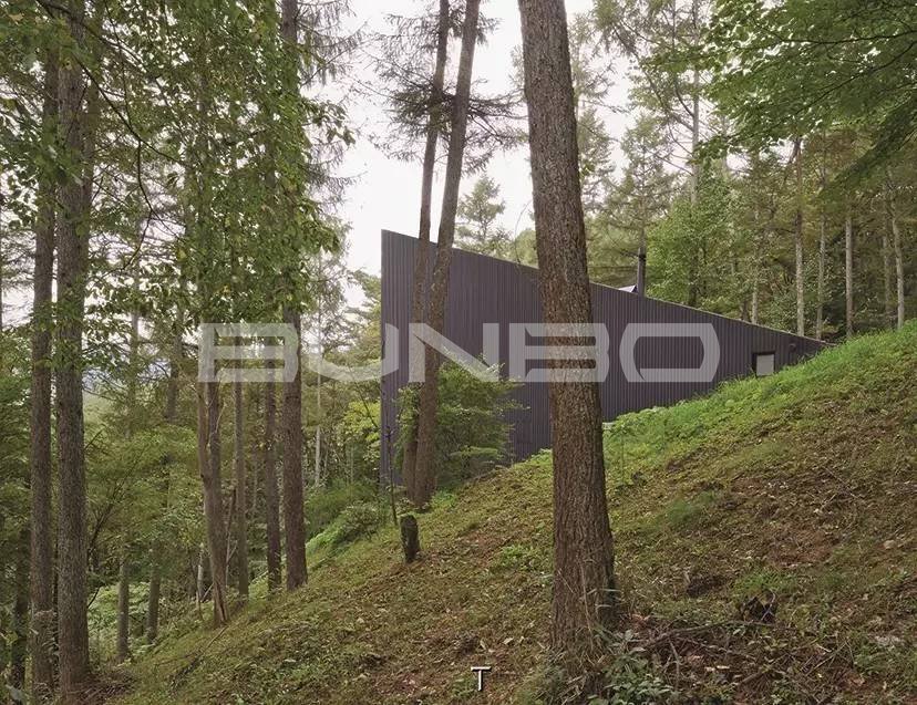 轻井泽建筑:由 TNA 设计的 Stage House 外形如同楔子