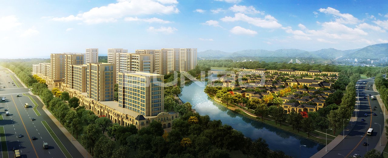 绿城诚园鸟瞰透视图