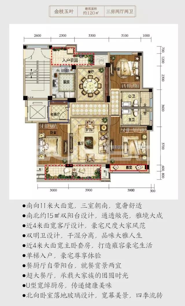 120㎡玉园大三房经典户型