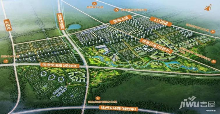 淮海绿地21城鸟瞰效果图