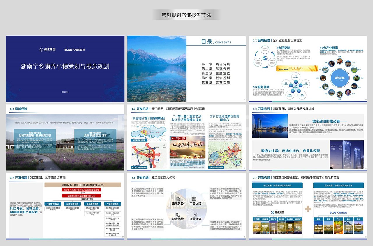 蓝城湘江湖南宁乡康养小镇策划规划方案