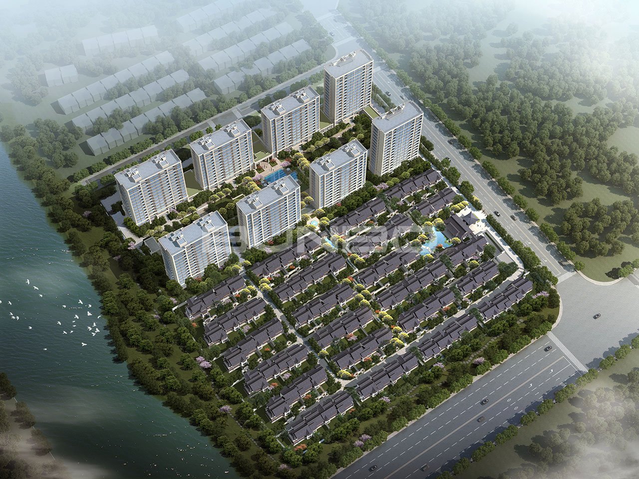 蓝城春风和院鸟瞰图