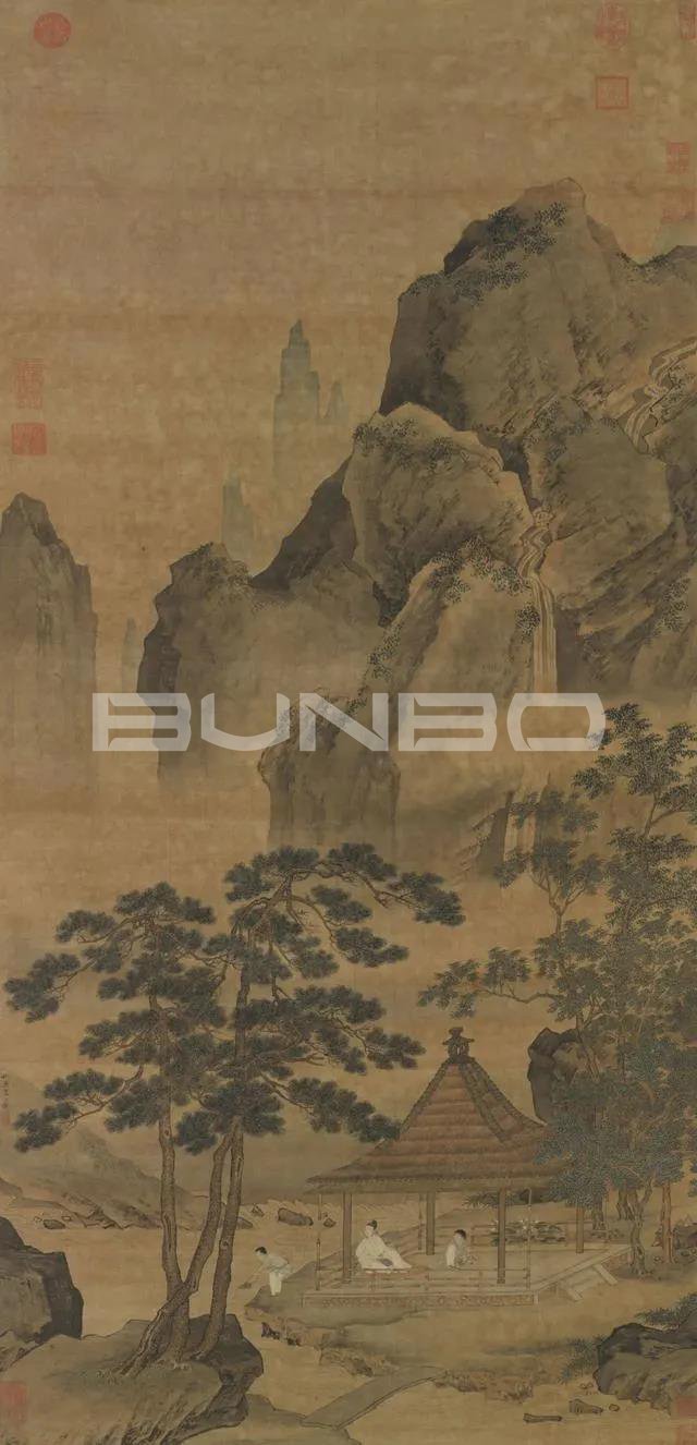 【明】仇英《松亭试泉图》 【明】仇英《松亭试泉图》