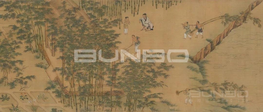 明仇英《独乐园图卷》之种竹斋 明仇英《独乐园图卷》之种竹斋