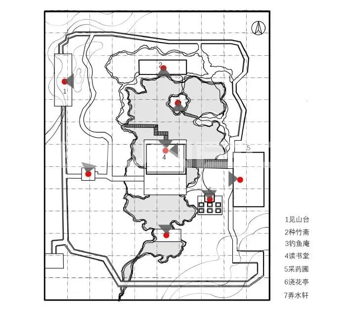 独乐园七景空间营造分析图 独乐园七景空间营造分析图