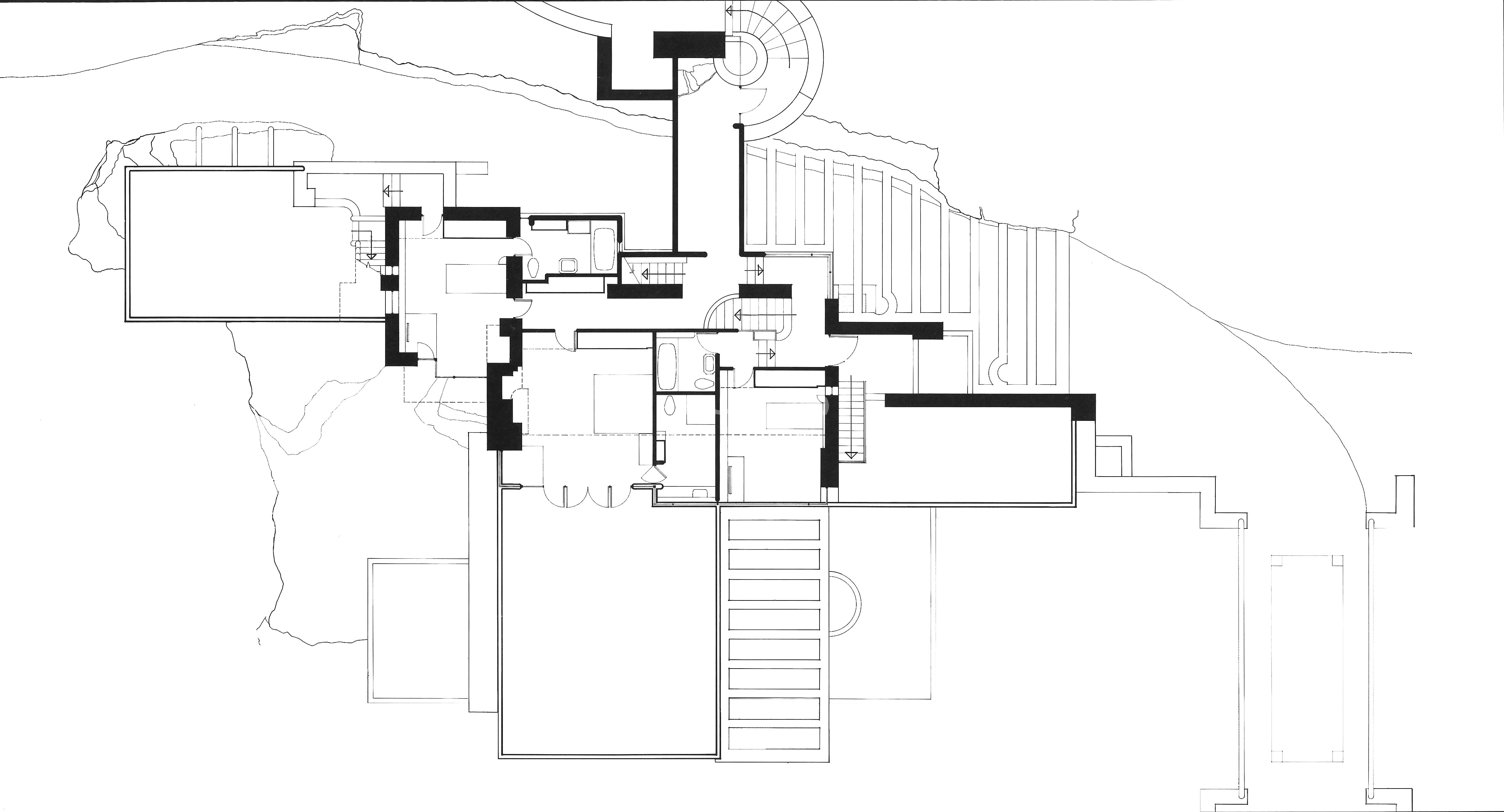 赖特流水别墅设计图与照片
