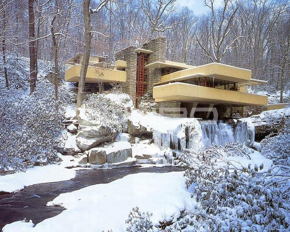 赖特流水别墅设计图与照片