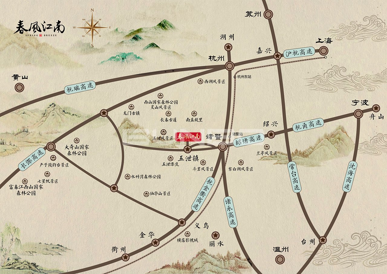 蓝城春风江南大区位关系图