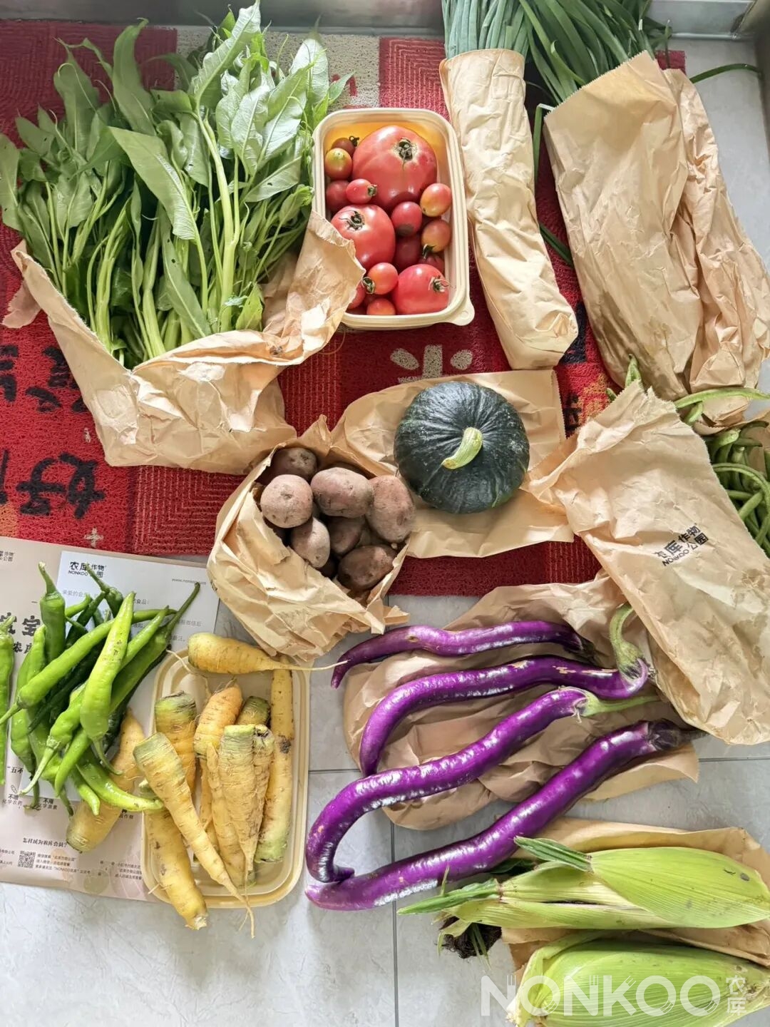 农库会员收到的配送有机蔬菜(会员晒图)